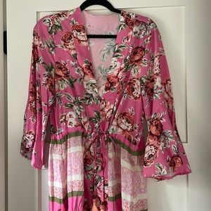 Maaji caftan in Soft Sand Joy medium pink dress coverup NWT